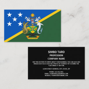 Solomon Islander Flag & Coat of Arms Visitenkarte