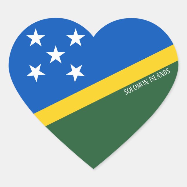 Solomon Islands Flag Splendid Patriotic Herz-Aufkleber (Vorderseite)