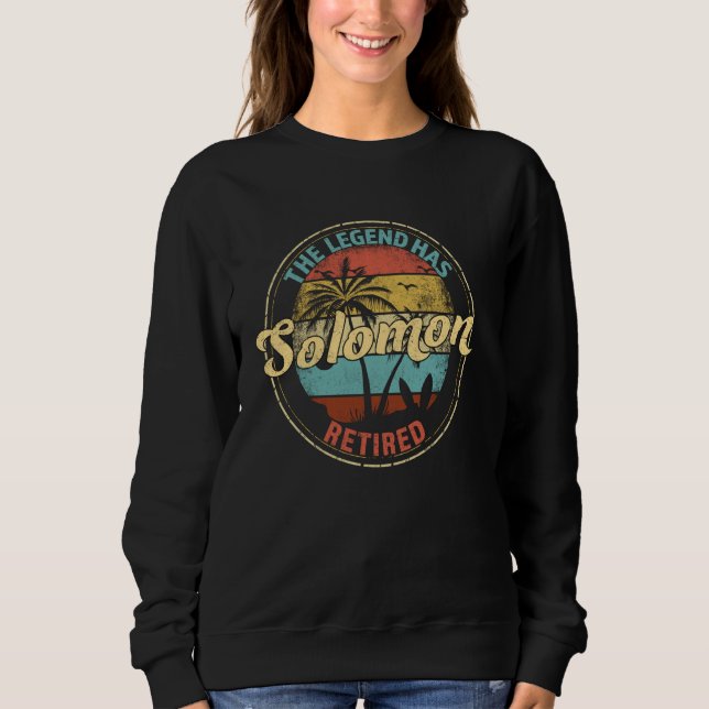 Solomon Legend hat die Personalisierte Pensionieru Sweatshirt (Vorderseite)