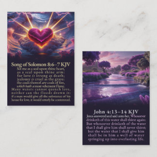 Solomon Song 8:6-7 und John 4:13-14 KJV Card Visitenkarte