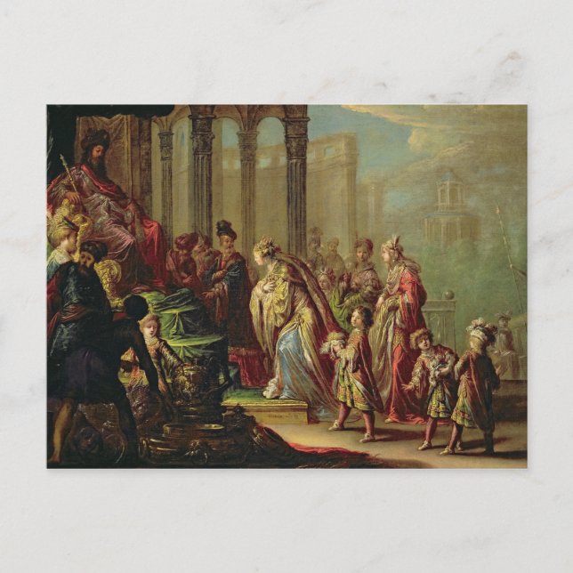 Solomon und die Königin von Sheba oder Esther vor  Postkarte (Vorderseite)