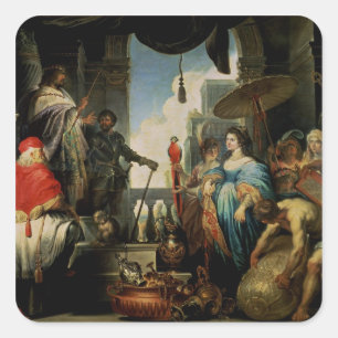 Solomon und die Königin von Sheba Quadratischer Aufkleber