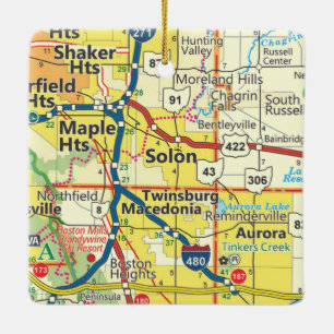 Solon Ohio Road Map Keramikornament