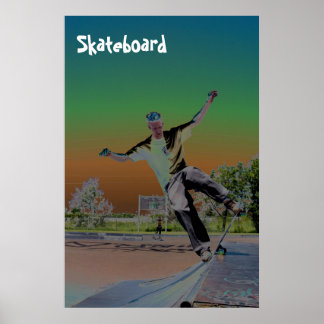 Solorisierte Skateboarder Poster