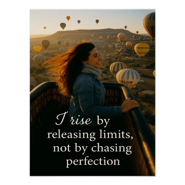  Solos Flight:Solo Woman Balloon Ride Wall Art Poster (Vorderseite)