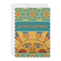 Solstice Greetings Sun Mandala Grußkarte