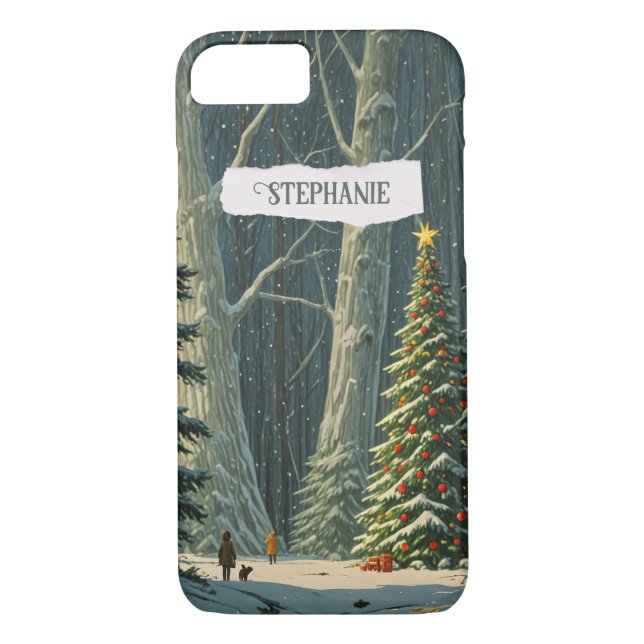 Solstice Spruce Personalisiert Weihnachten Case-Mate iPhone Hülle (Rückseite)