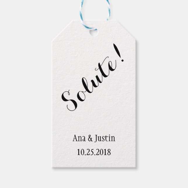Solute Personalisierte Hochzeitsmarken Geschenkanhänger (Vorderseite)