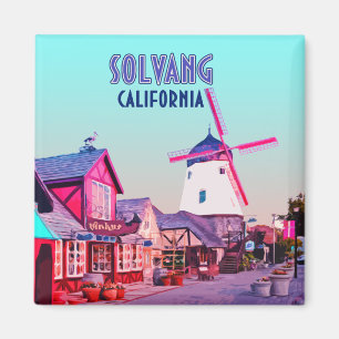 Solvang dänisches Stadtzentrum Kalifornien Vintage Magnet