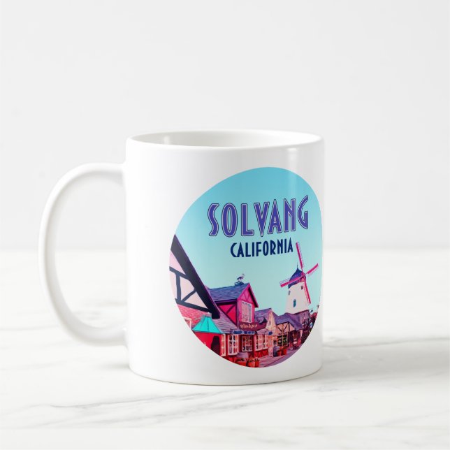 Solvang Danish Downtown Kalifornien Vintag Kaffeetasse (Links)