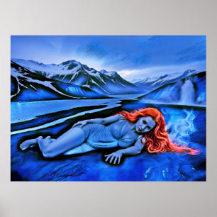 "Sólvátra" - Flamme unter Eis Poster