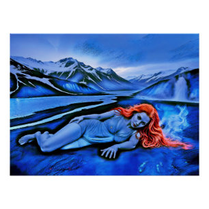 "Sólvátra" - Flamme unter Eis Poster