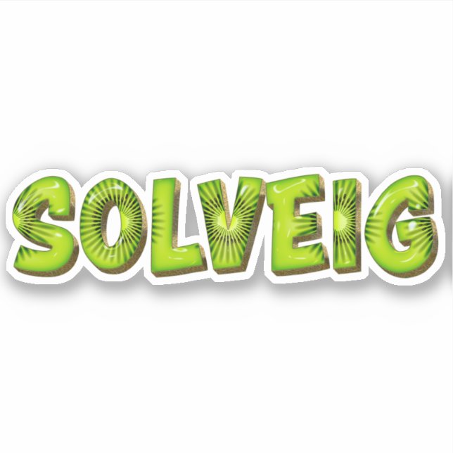 Solveig Name Kiwi Design Aufkleber Sticker (Vorderseite)