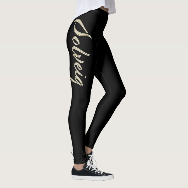 Solveig white gold Handwriting Hose Leggings (Rechts)