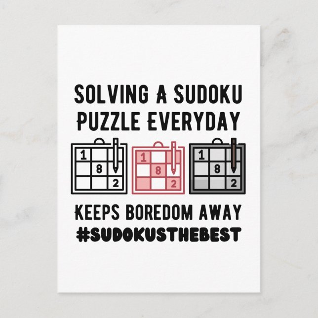 Solving a sudoku puzzle a everyday   postkarte (Vorderseite)