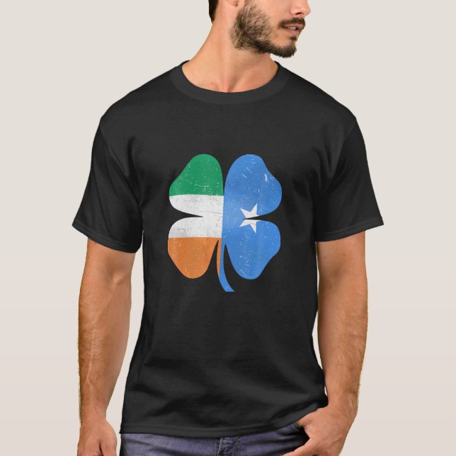 Somali Irish Kleeblatt Somalia Ireland St. Patrick T-Shirt (Vorderseite)