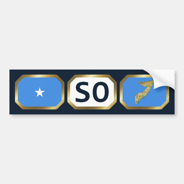 Somalia Flag Map Code Autoaufkleber (Vorne)