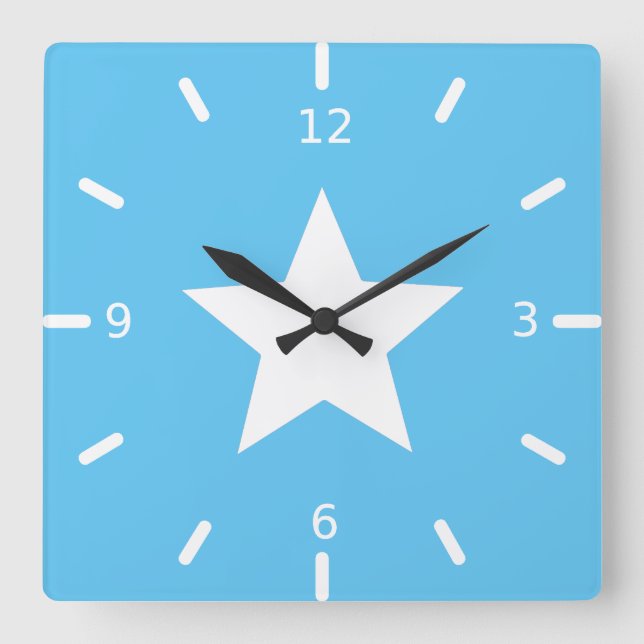 Somalia flag  quadratische wanduhr (Vorderseite)
