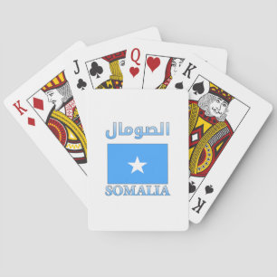 Somalia-Flagge ا ل ص و م ل arabisch & englisch Wor Spielkarten
