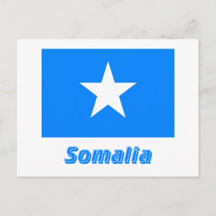 Somalia-Flagge mit Namen Postkarte