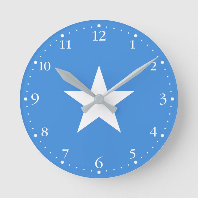 Somalia-Flagge Runde Wanduhr (Vorderseite)