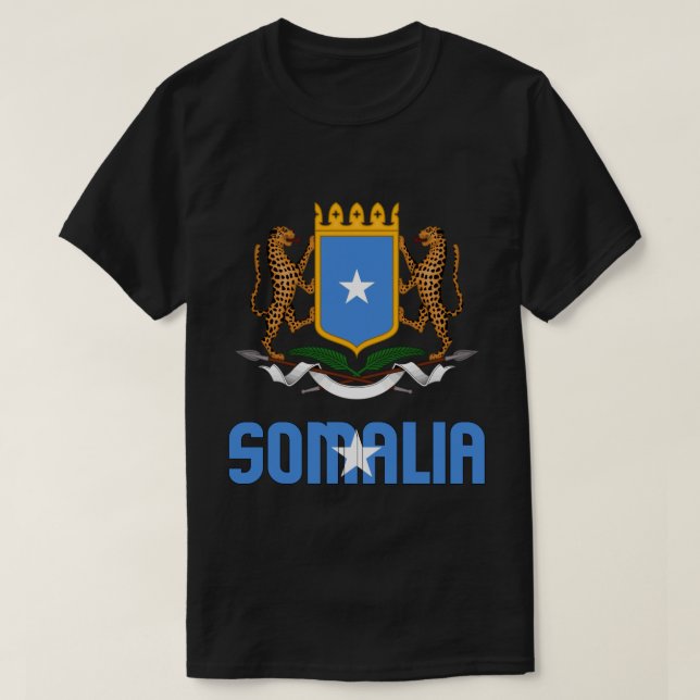 Somalia-Flagge und -Wappen - Patriotisch T-Shirt (Design vorne)