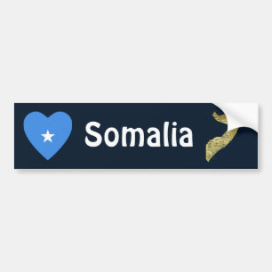 Somalia-Flaggen-Herz + Karten-Autoaufkleber Autoaufkleber
