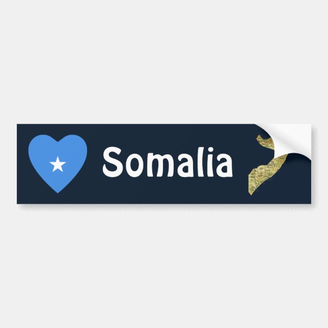 Somalia-Flaggen-Herz + Karten-Autoaufkleber Autoaufkleber (Vorne)