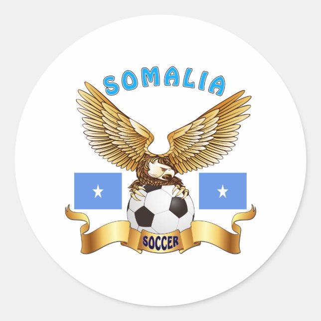 Somalia Football Designs Runder Aufkleber (Vorderseite)