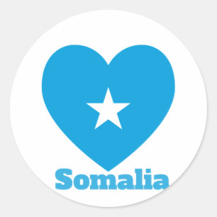 Somalia-Herzenflagge Runder Aufkleber