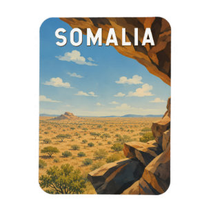 Somalia Illustration Reise Kunst Vintage Magnet