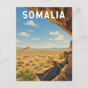 Somalia Illustration Reise Kunst Vintage Postkarte
