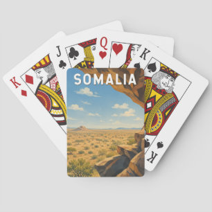 Somalia Illustration Reise Kunst Vintage Spielkarten