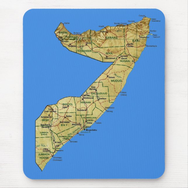 Somalia-Karte Mousepad (Vorne)