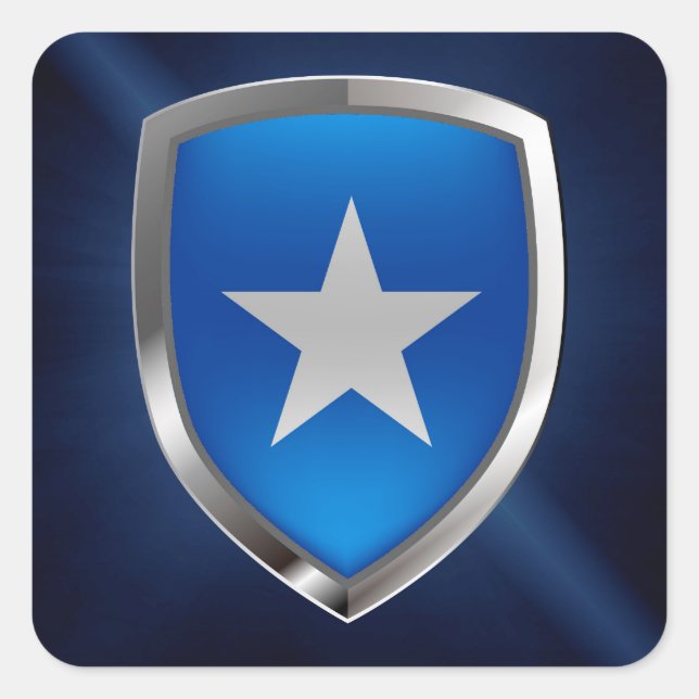 Somalia-Metallic-Emblem Quadratischer Aufkleber (Vorderseite)
