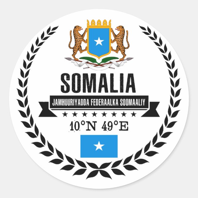 Somalia Runder Aufkleber (Vorderseite)