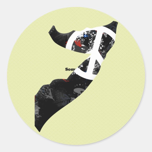 Somalia Trendy Peace Sign mit somalischer Landkart Runder Aufkleber (Vorderseite)
