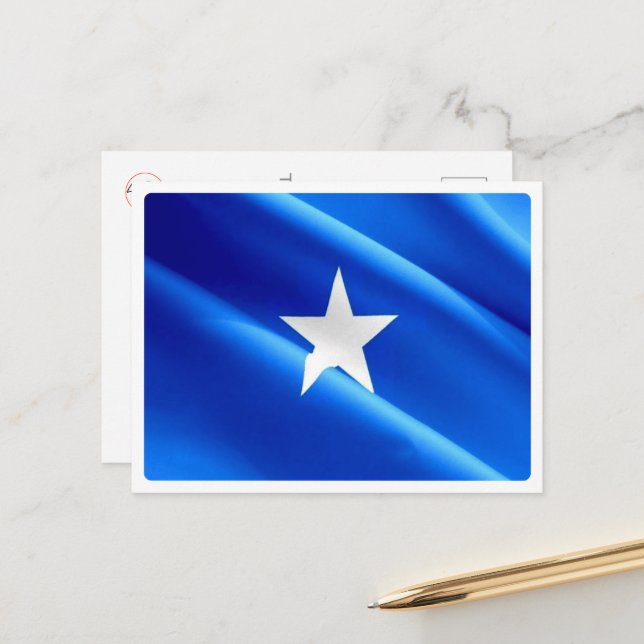 Somalia - Waving Flag - Postkarte (Vorderseite/Rückseite Beispiel)