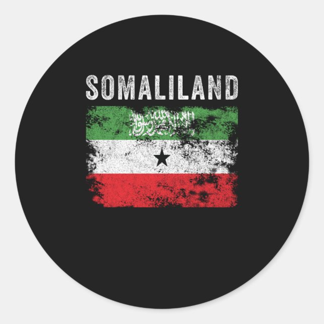 Somaliland Flag erschüttert Runder Aufkleber (Vorderseite)