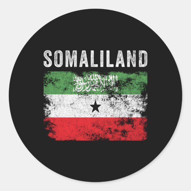 Somaliland Flag erschütterte Flagge Somalilander Runder Aufkleber (Vorderseite)