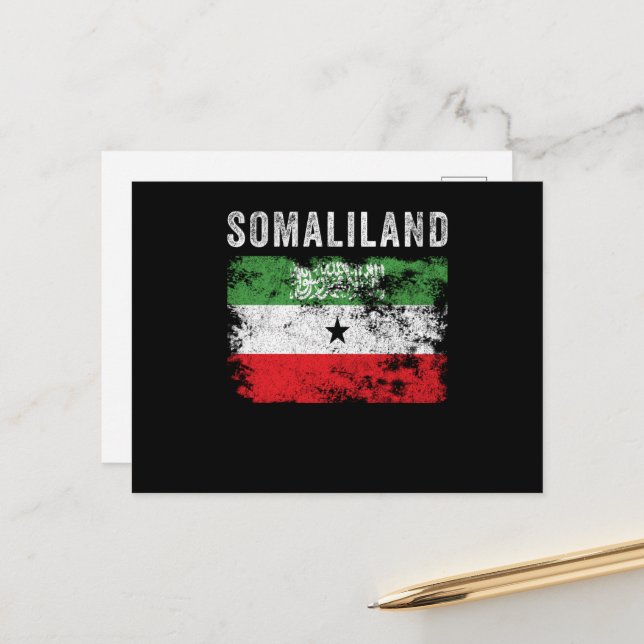 Somaliland-Flagge bedruckt Postkarte (Vorderseite/Rückseite Beispiel)