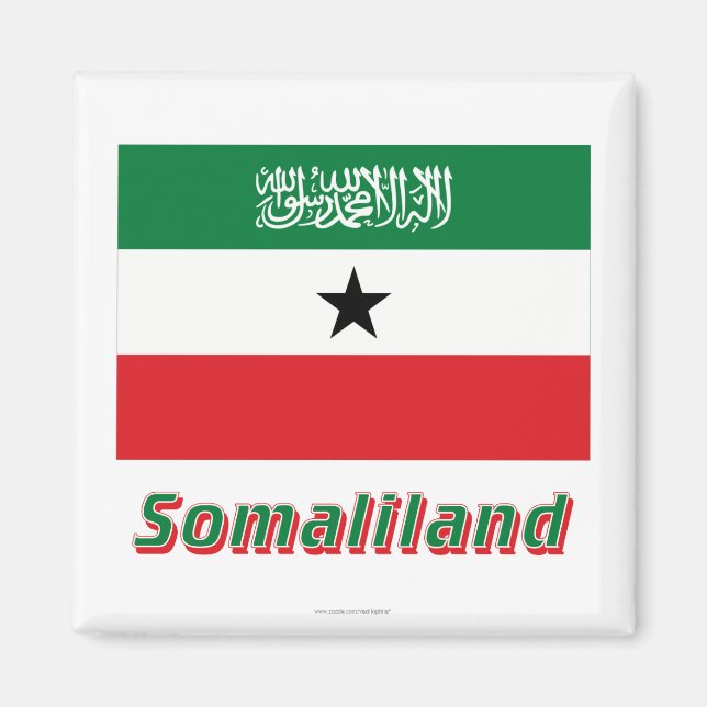 Somaliland-Flagge mit Namen Magnet (Vorne)