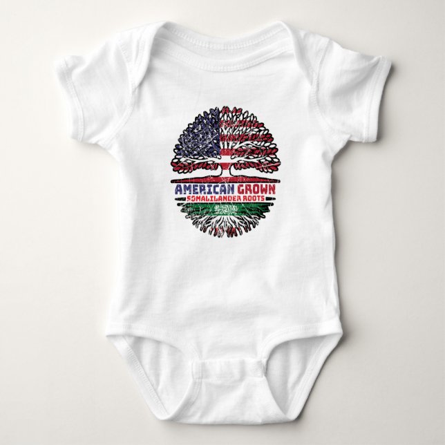 Somaliland Somalilander American USA Tree Roots Baby Strampler (Vorderseite)