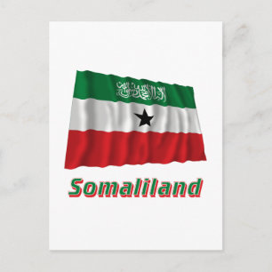Somaliland Waving Flag mit Namen Postkarte