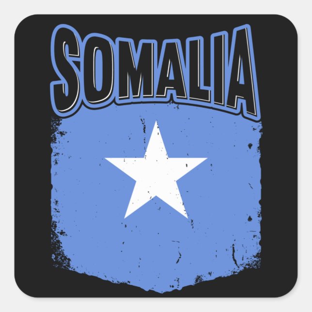 Somalische Flag-Geschenk-Idee Quadratischer Aufkleber (Vorderseite)