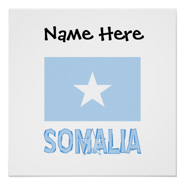 Somalische Flagge Schwarze Personalisierung Poster (Vorderseite)