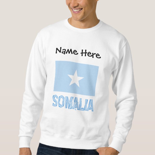 Somalische Flagge Schwarze Personalisierung Sweatshirt (Vorderseite)