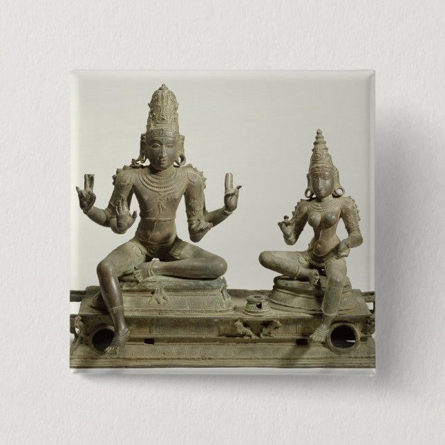 Somaskanda, Chola, Tamil Nadu (Bronze) Button (Vorderseite)
