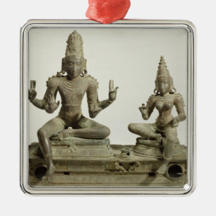 Somaskanda, Chola, Tamil Nadu (Bronze) Silbernes Ornament