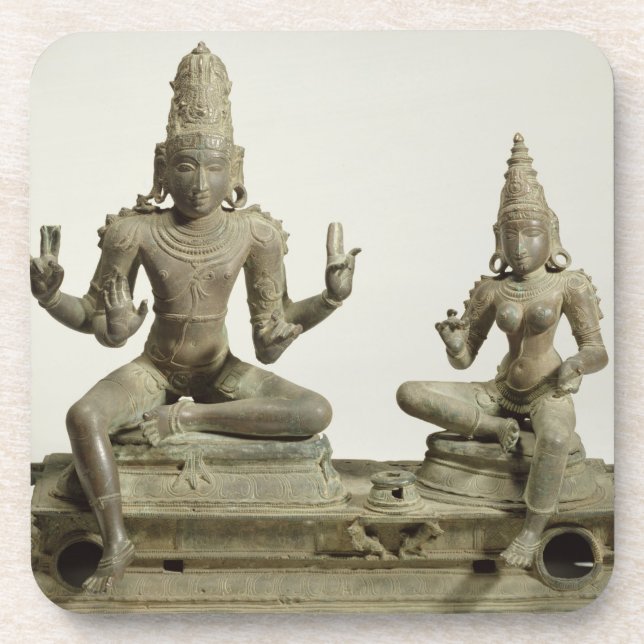 Somaskanda, Chola, Tamil Nadu (Bronze) Untersetzer (Vorderseite)